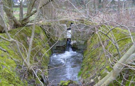 Goldbach - Auslauf der Verrohrung von Gudensberg endet mit einem Becken und Abstürzen